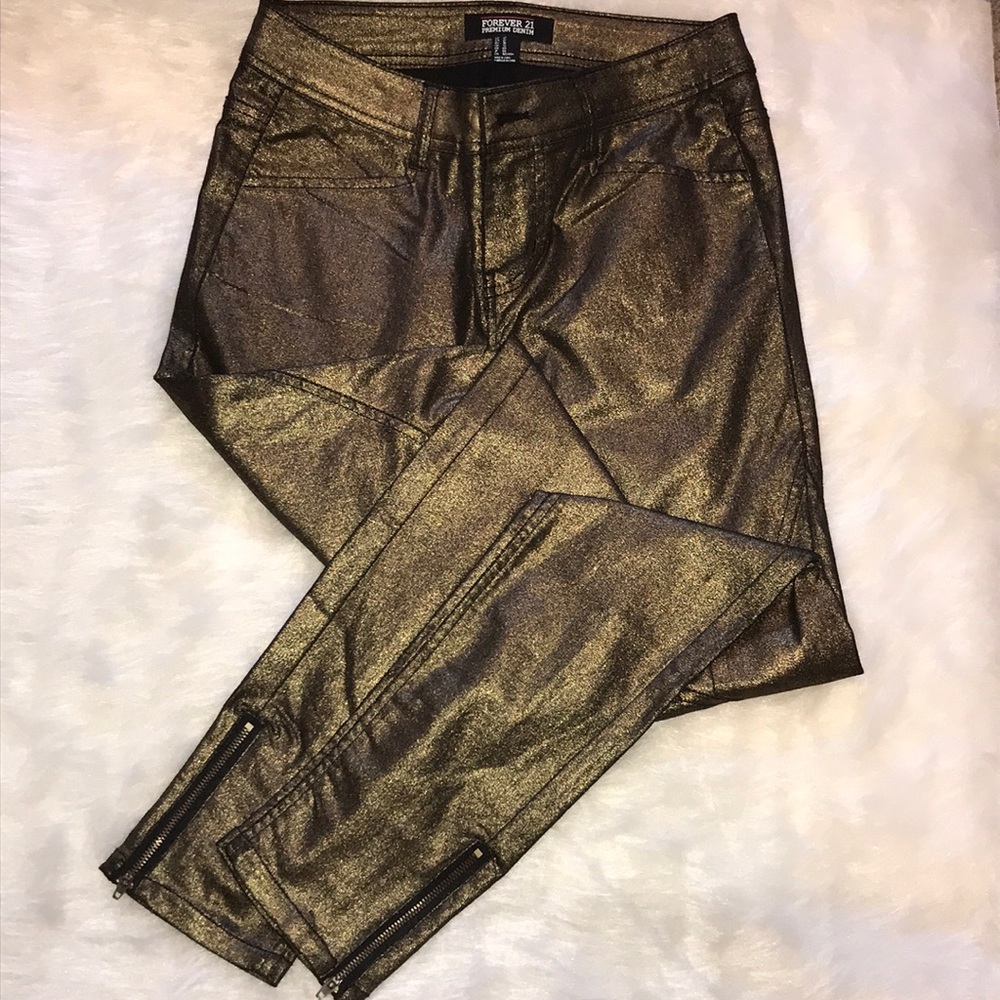 Gold Skinny Jeans